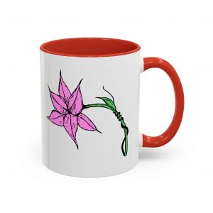 Pink Tiger Lily Colored Accent Coffee Mug, 11 or 15 oz