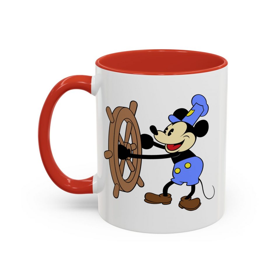 Classic Steamboat Mickey Accent Coffee Mug, 11 or 15oz