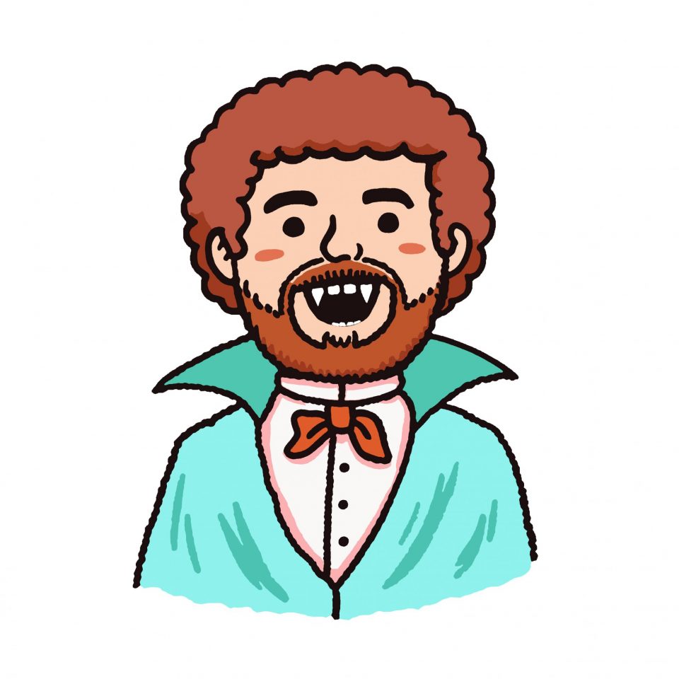 Bob Ross Dracula Halloween Download Art