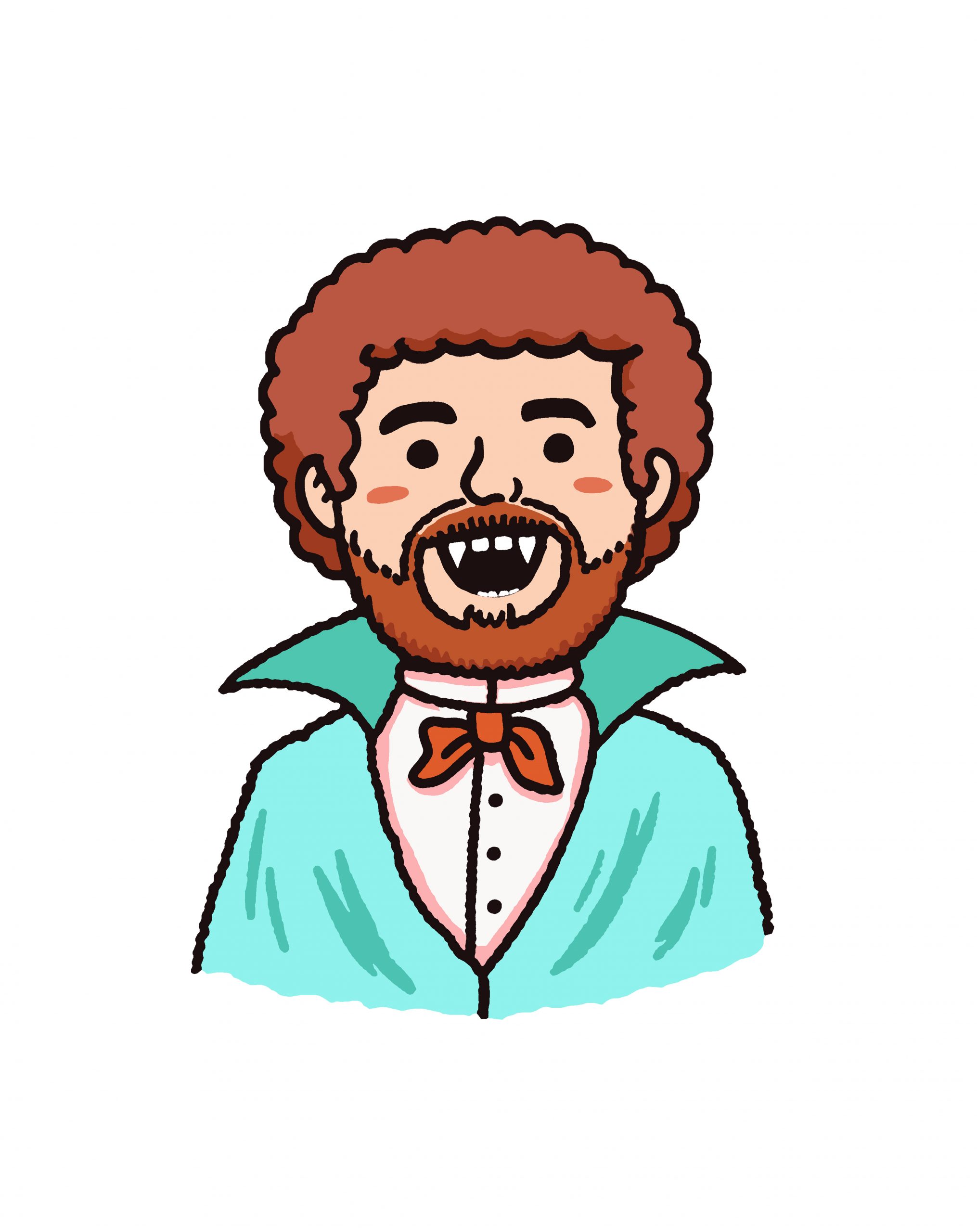 Bob Ross Dracula Halloween Download Art