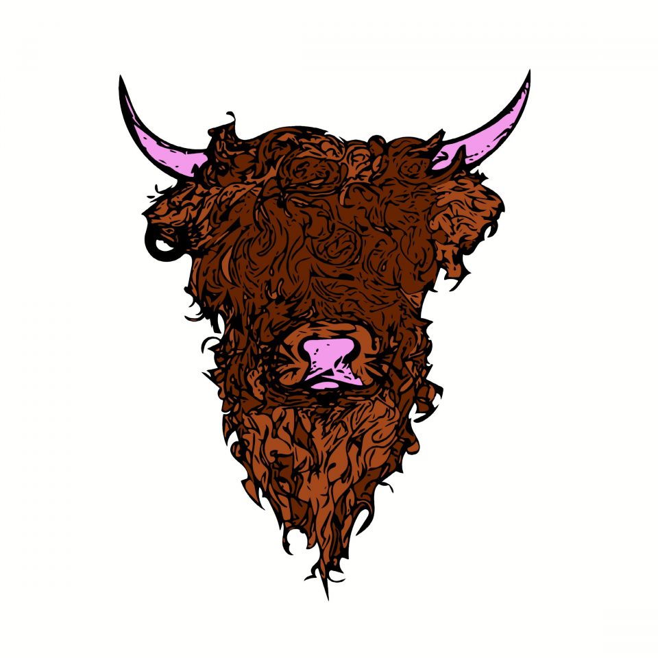 Original Highland Cow Digital Download Painting