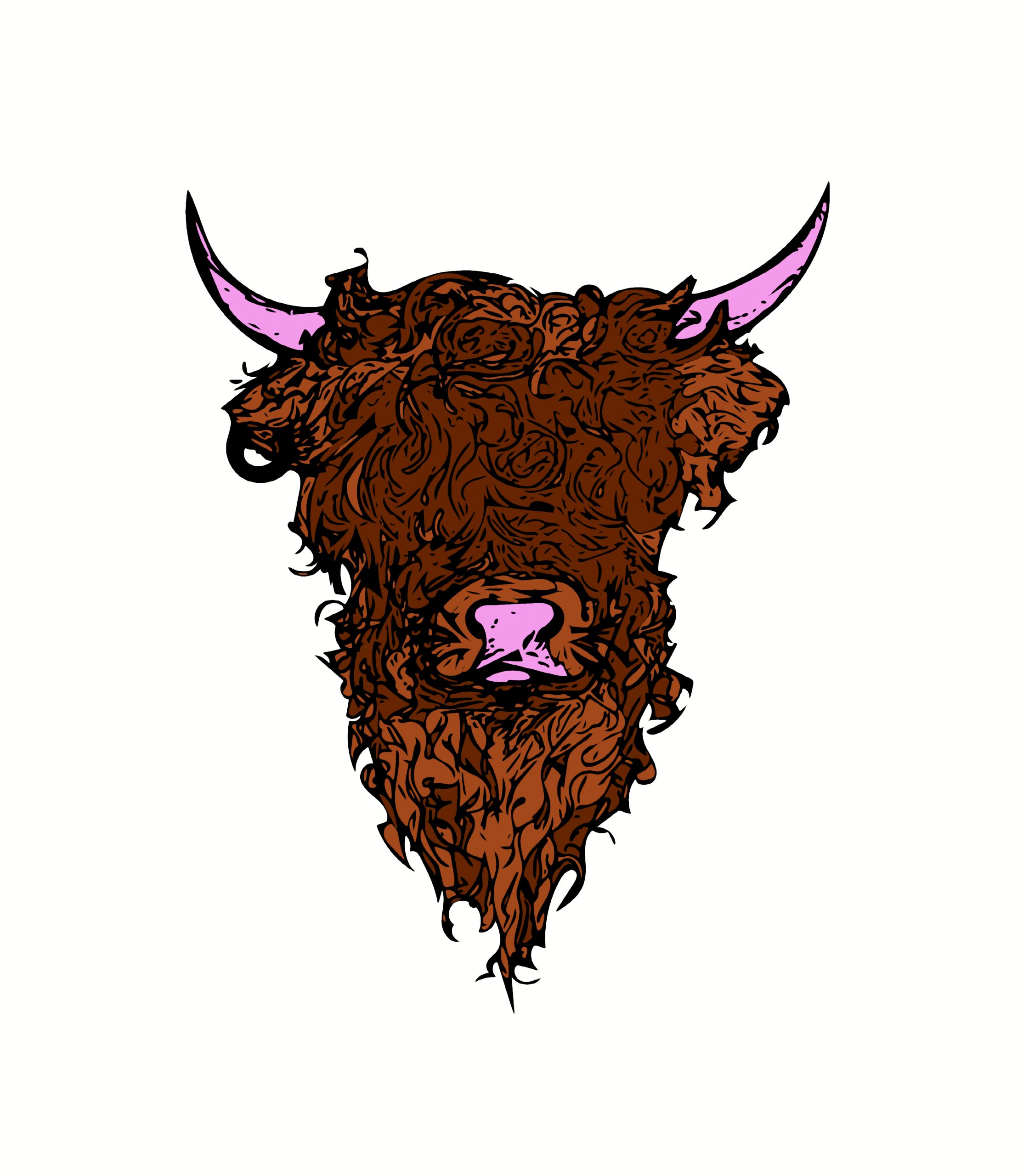Original Highland Cow Digital Download Painting