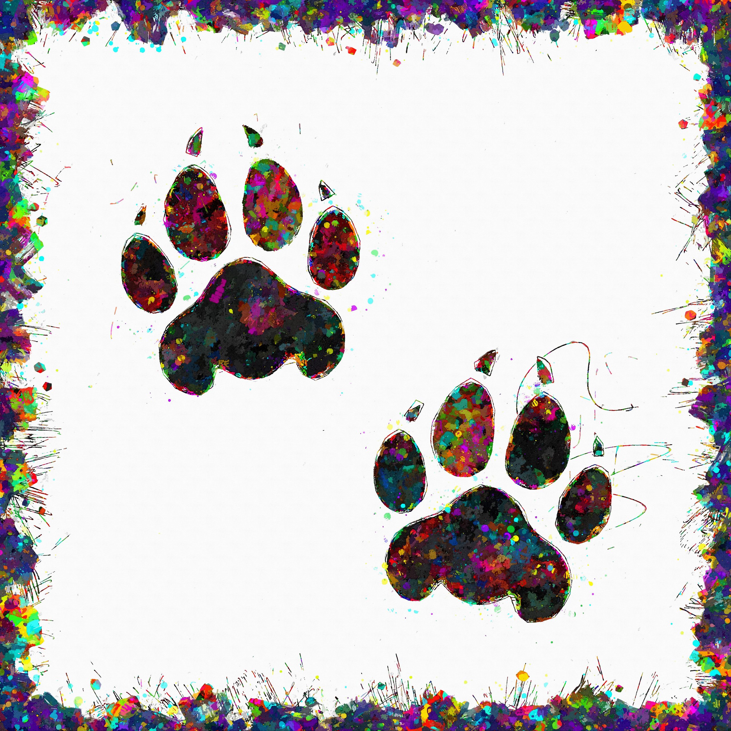 Panther Paw Prints Digital Art Download