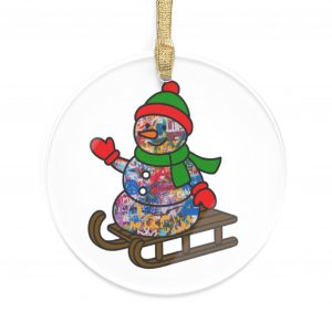 Snowman Graffiti Art Acrylic ChristmasTree Ornament