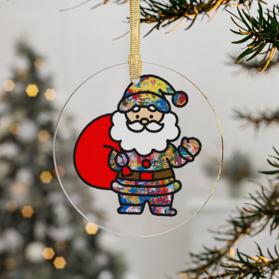 Santa Claus Graffiti Art Acrylic ChristmasTree Ornament