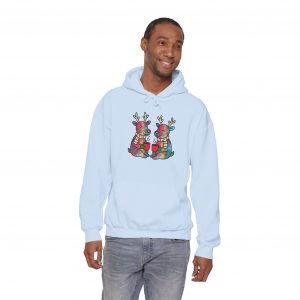 Cute and Colorful Holiday Reindeer Unisex Hoodie