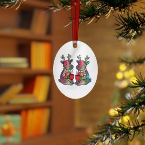 Colorful Reindeer Christmas Ornament - Four Shapes