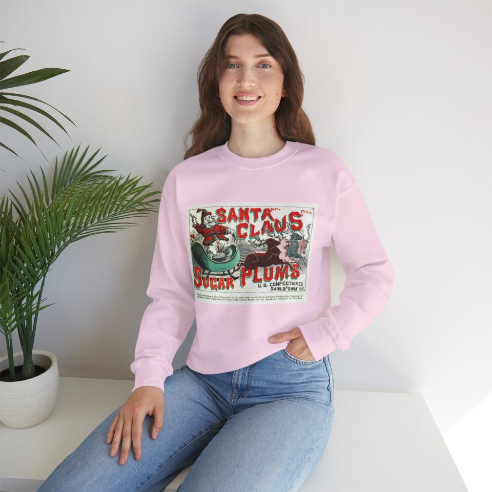Santa Claus Sugar Plums Sweatshirt — Vintage Holiday Unisex Crewneck