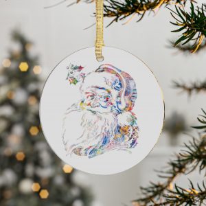 Vintage Santa Claus Graffiti Art Acrylic ChristmasTree Ornament