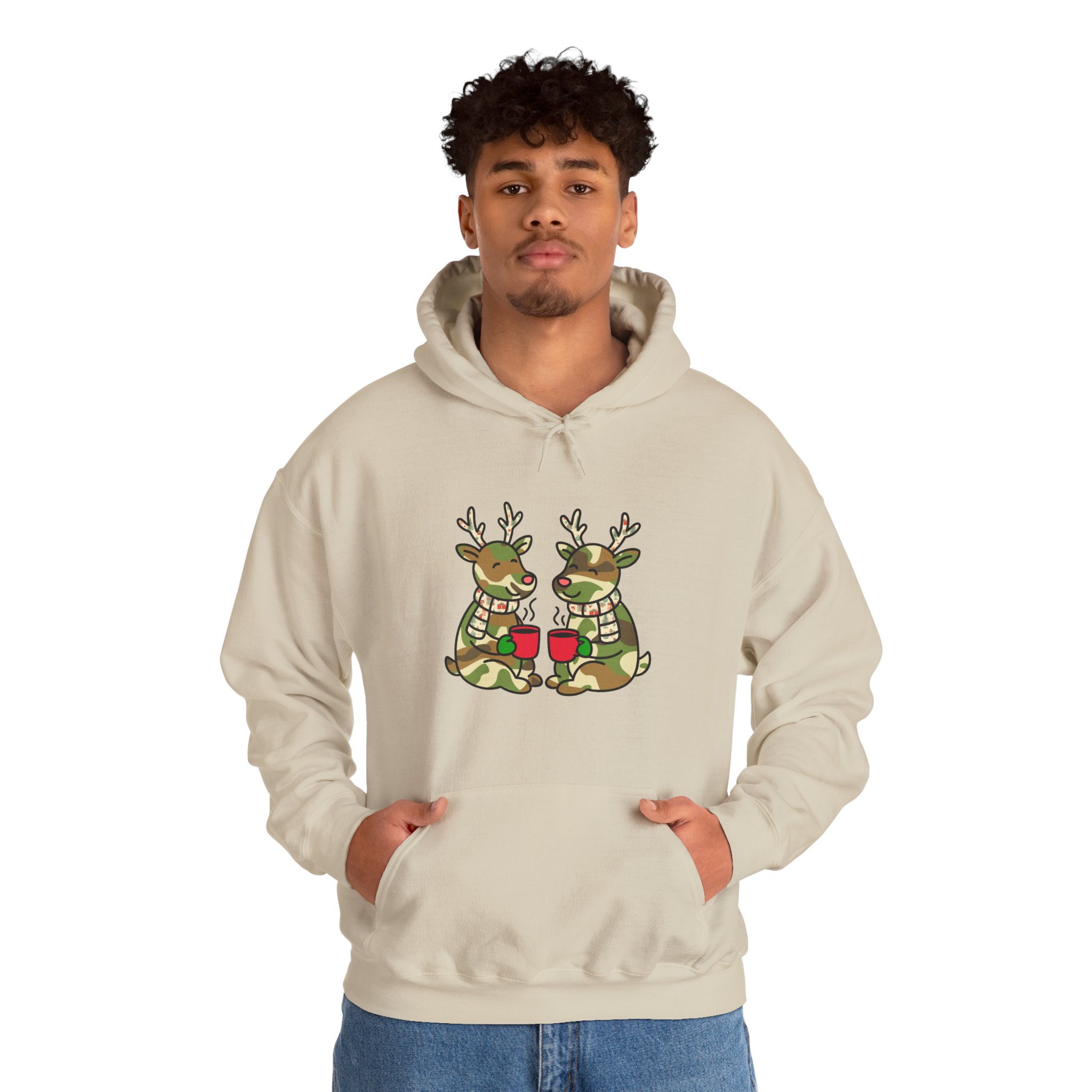 Holiday Camouflage Reindeer Unisex Hoodie